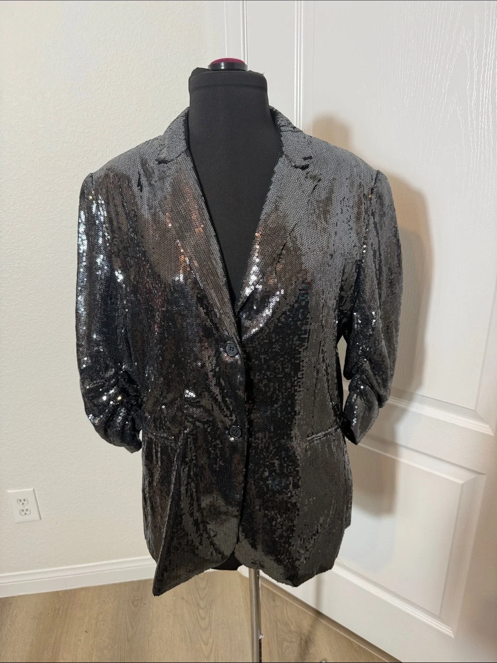 Calvin Klein Black Sequin Blazer Jacket